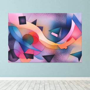 "Boat On Water" Contemporary Abstract Art Canvas Print