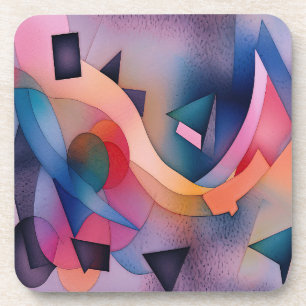 "Boat On Water" Contemporary Abstract Art Coaster