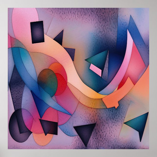 "Boat On Water" Contemporary Abstract Art Poster (Front)