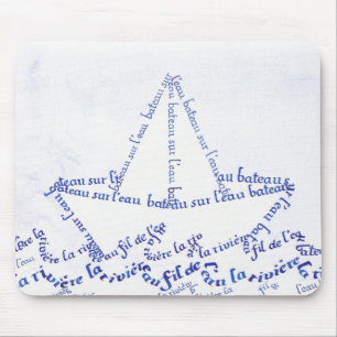 Boat on water mouse mat