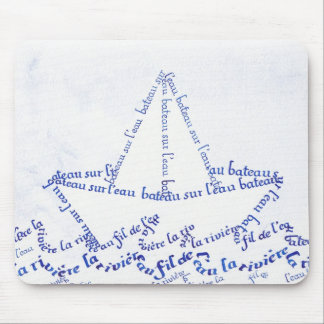 Boat on water mouse mat
