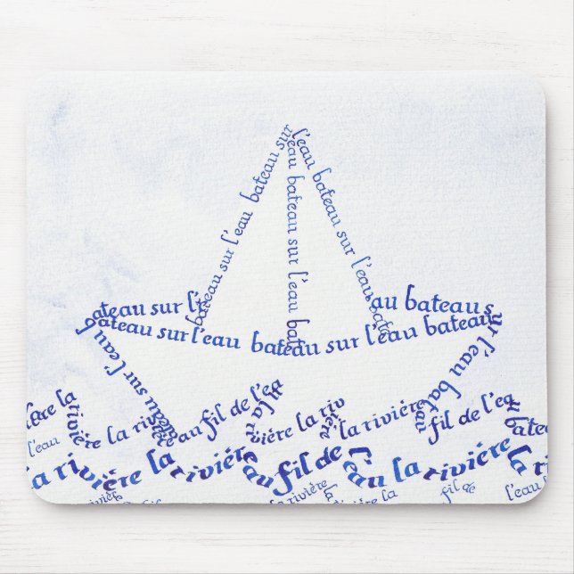 Boat on water mouse mat (Front)