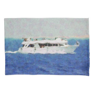 Boat painting pillowcase