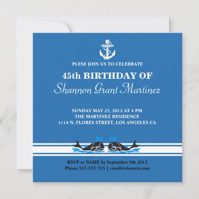 Boat Party Birthday Invitation (Front)