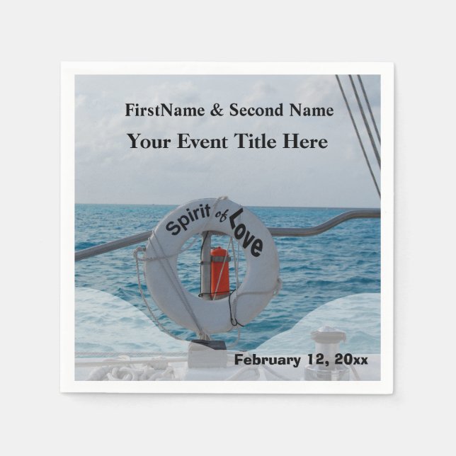 Boat Party personalised Napkin (Front)