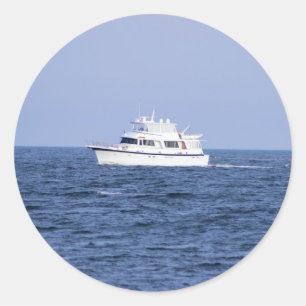 Boat Photo  Classic Round Sticker