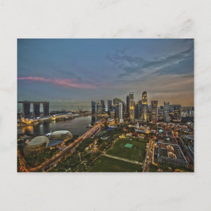 Boat Quay Singapore City Skyline Panorama Postcard