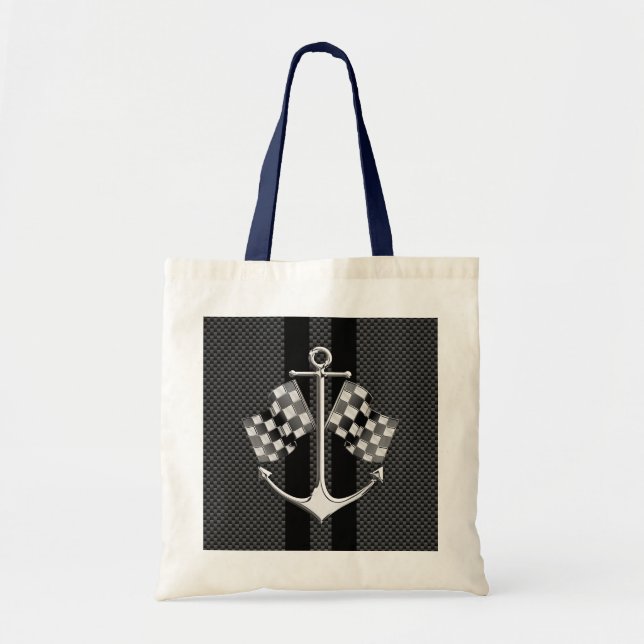 Boat Racing Nautical Carbon Fibre Chrome Styles Tote Bag (Front)