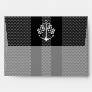 Boat Racing Nautical in Black Carbon Fibre Style Envelopes