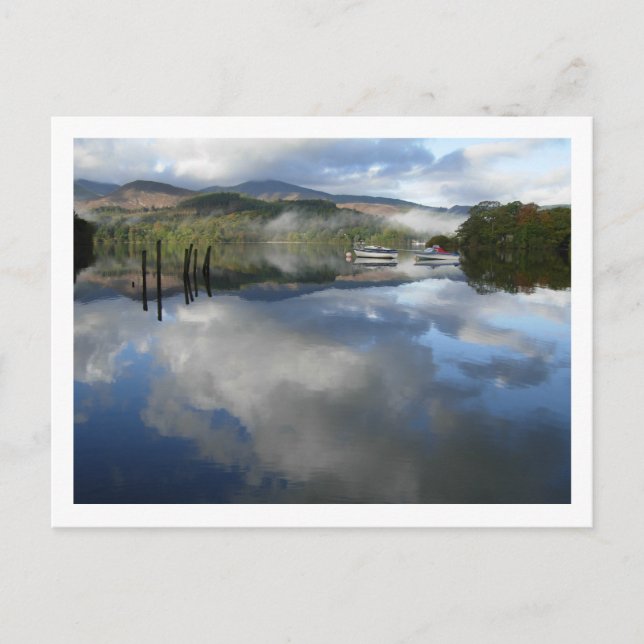 Boat Reflections on Derwentwater Postcard (Front)