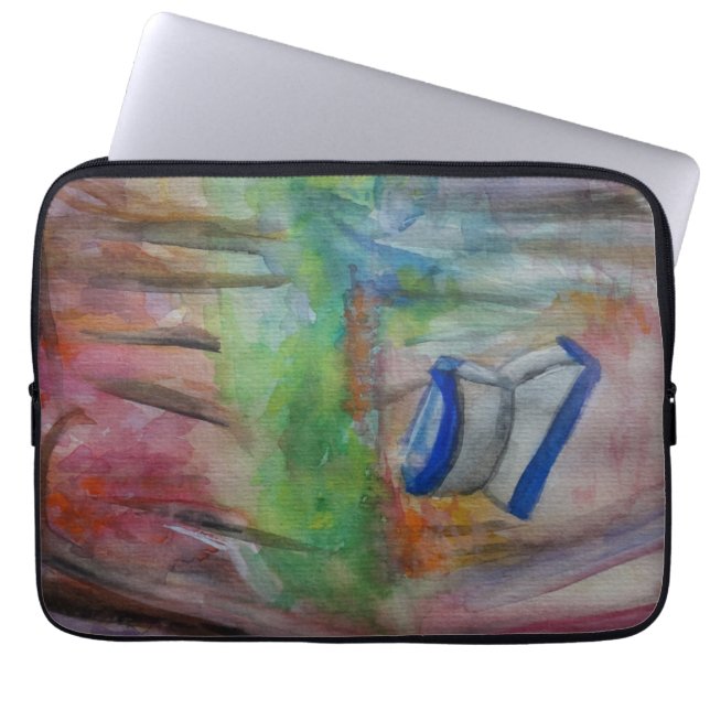 Boat Romantic Watercolor Laptop Sleeve 13" (Front)