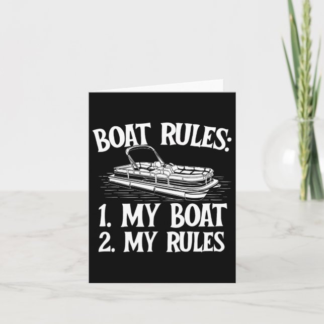 Boat Rules - Boating Sailing Lake Boat Captain Mot Card (Front)