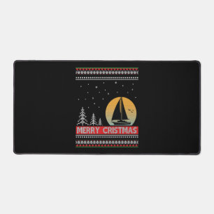 Boat Sailor Sailing Ugly Christmas Sailing Gift Desk Mat