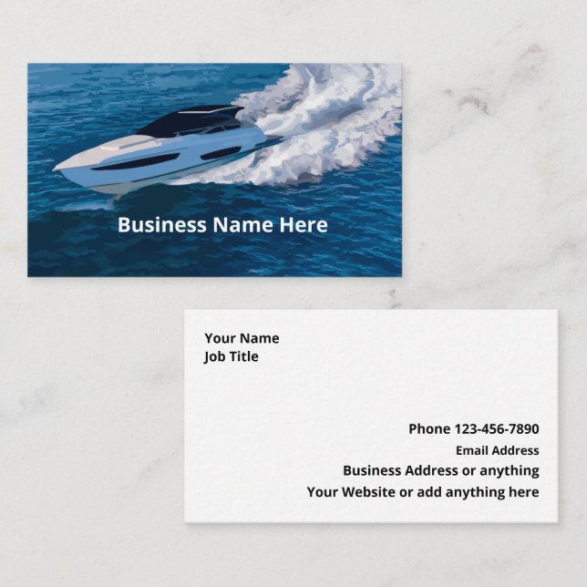 Boat Sales And Maintenance Marine Business Card (Front/Back)
