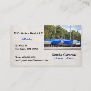 boat shrink wrap winterising business business card