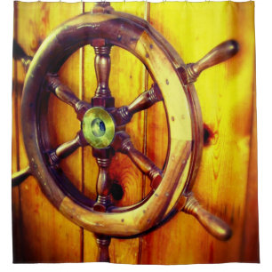 Boat Steering Wheel Shower Curtain