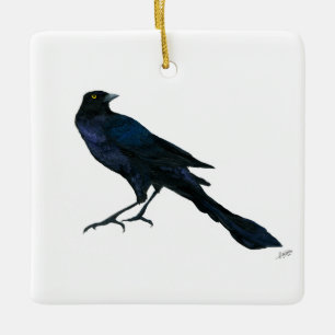 Boat-tailed Grackle Ceramic Ornament