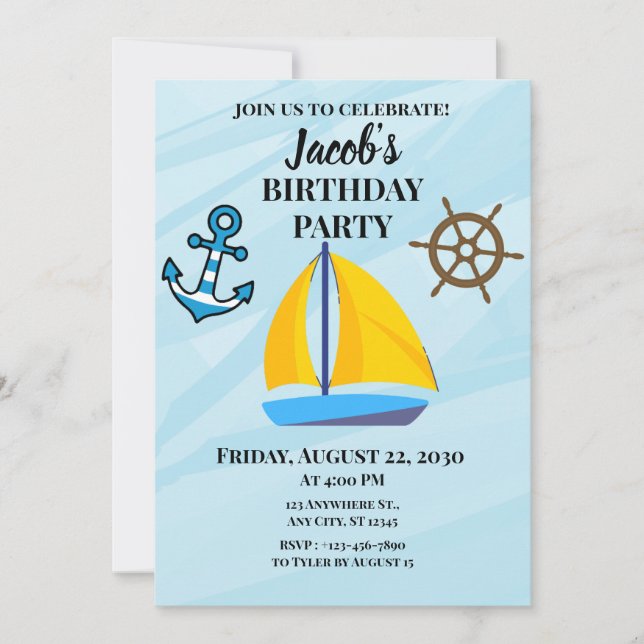 Boat Theme Invitation (Front)