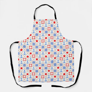 Boat trip . blue , red, sailor , sea , anchor apron