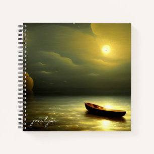 Boat Under the Moonlight Personalised Journal