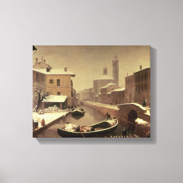 Boat under the Snow Canvas Print (Front)