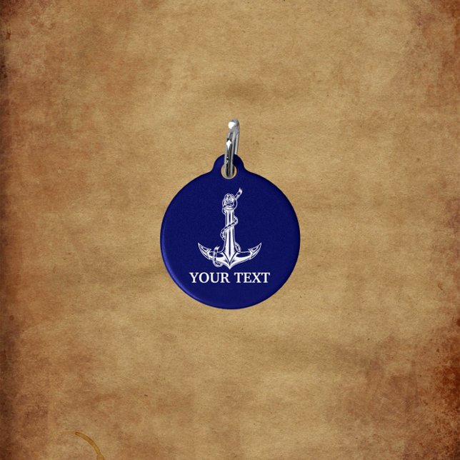 Boat Vintage Nautical Anchor Rope Pet Tag (Creator Uploaded)