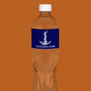 Boat Vintage Nautical Anchor Rope Water Bottle Label