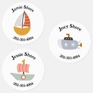 Boat Waterproof Circle Sticker Name Labels