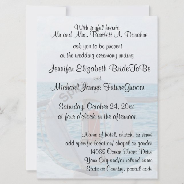 Boat Wedding Invitation (Front)