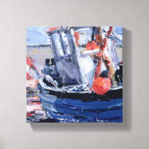 Boat with Red Buoy Canvas Print