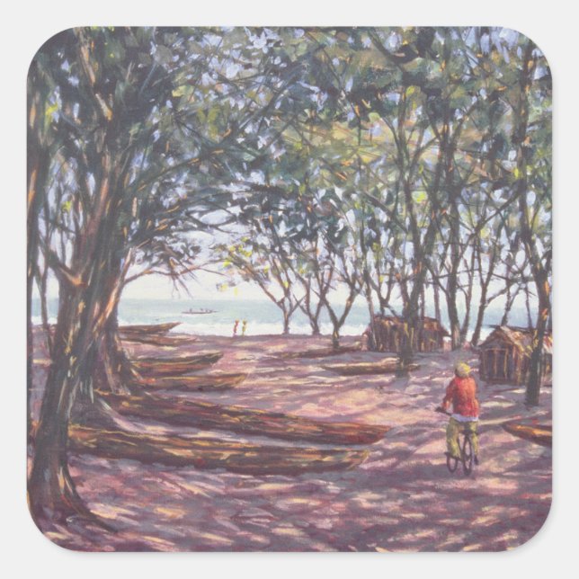 Boat Yard Kafountine 1998 Square Sticker (Front)