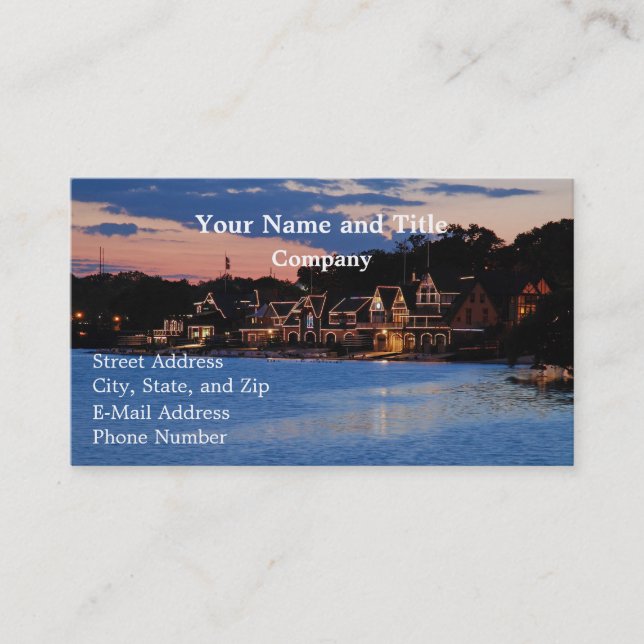 Boathouse Row dusk Business Card (Front)