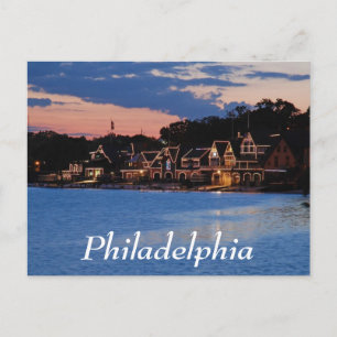 Boathouse Row dusk Postcard