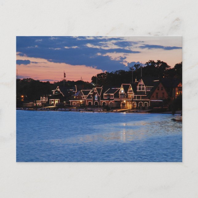 Boathouse Row dusk Postcard (Front)