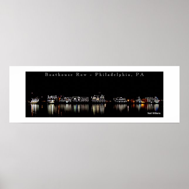 Boathouse Row photo art poster, Philadelphia, PA Poster (Front)