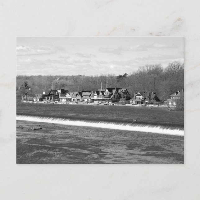 Boathouse Row winter b/w Postcard (Front)