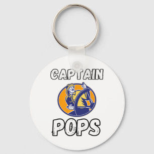 Boating Boat Owner Captain Pops Dad Pontoon Grandp Key Ring