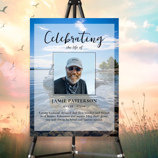 Boating Captain Celebration of Life Photo Funeral Poster (Creator Uploaded)