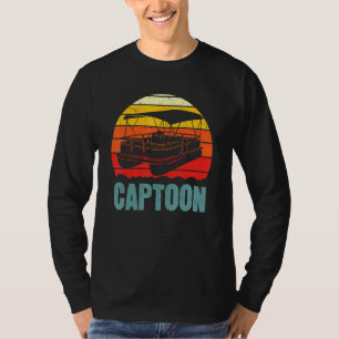 Boating Captoon Pontoon Tritoon Captain Pontoon Bo T-Shirt
