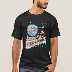 Boating Christmas Pontoon Boat - Merry Christmas T-Shirt