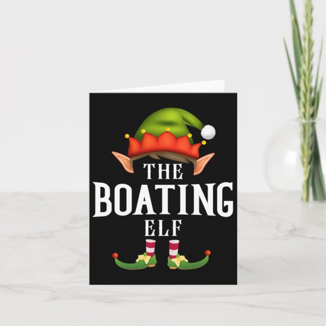 Boating Elf Group Funny Christmas Pajama Party  Card (Front)