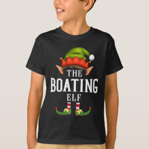 Boating Elf Group Funny Christmas Pajama Party T-Shirt