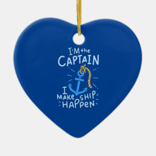 Boating - I'm The Captain Ceramic Tree Decoration