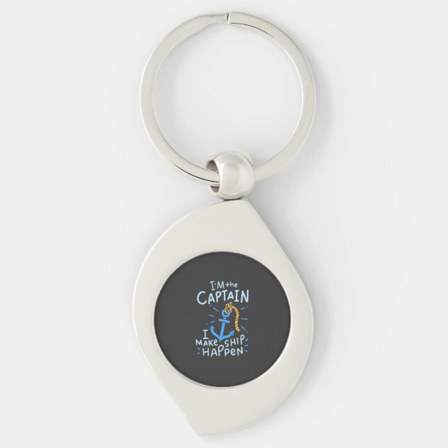 Boating - I'm The Captain Key Ring (Front)