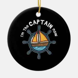 Boating - I'm the Captain Now Ceramic Tree Decoration