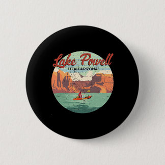 Boating In Lake Powell Utah Arizona Vintage Travel 6 Cm Round Badge