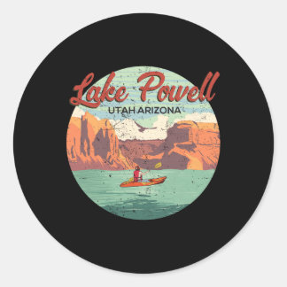 Boating In Lake Powell Utah Arizona Vintage Travel Classic Round Sticker