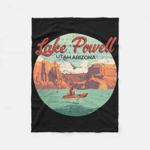 Boating In Lake Powell Utah Arizona Vintage Travel Fleece Blanket