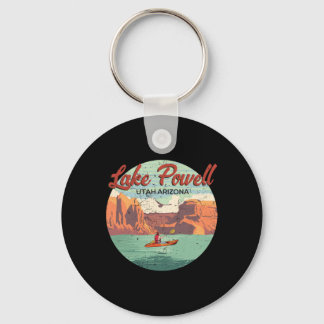 Boating In Lake Powell Utah Arizona Vintage Travel Key Ring