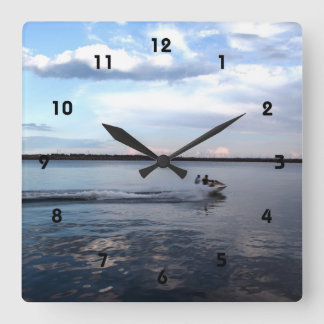 Boating in the Kingston lake, Ontario. Square Wall Clock